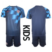 Kroatien Fußballbekleidung Auswärtstrikot Kinder WM 2022 Kurzarm (+ kurze hosen)